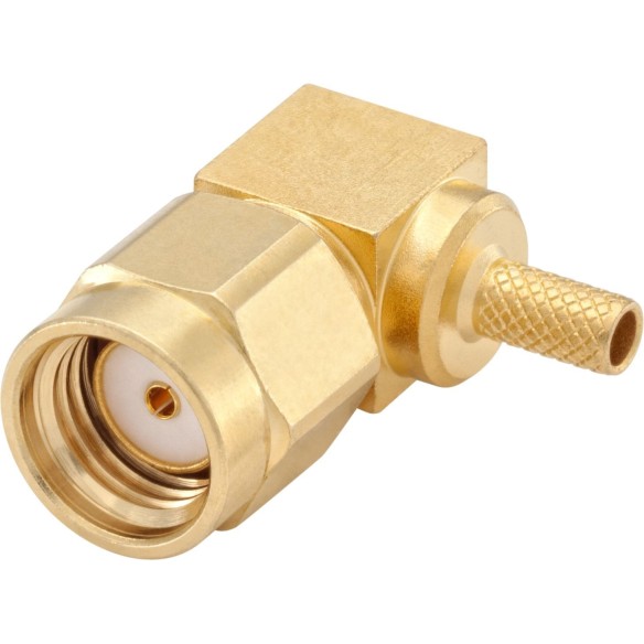 SMA Connector Reversed Polarity, male angled for RG316, 32RS247-302L5