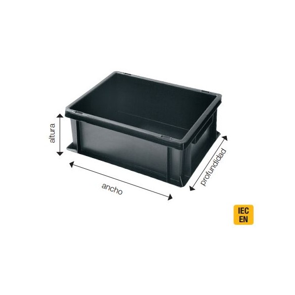 Black conductive stackable box. 5310.10.L