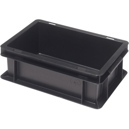 Boîte empilable conductrice noire. 5310.14