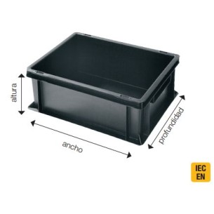 Black conductive stackable box. 5310.31