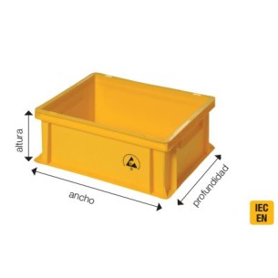 Caja apilable disipativa amarilla. 5311.Y.14