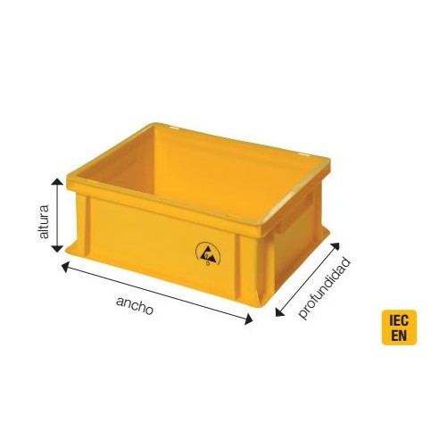 Boîte empilable dissipative jaune. 5311.Y.34