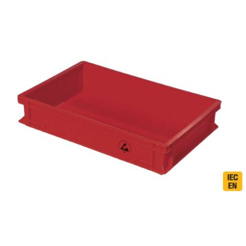 Caja apilable disipativa roja. 5311.R.14