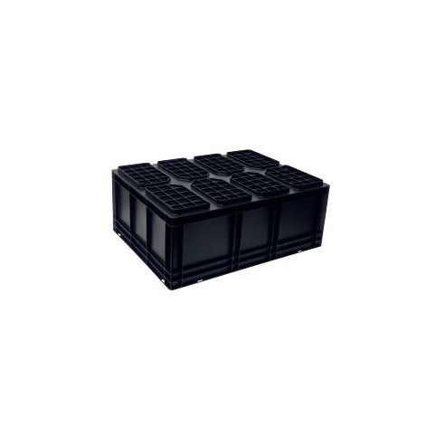 Black conductive stackable box. 5310.S.130