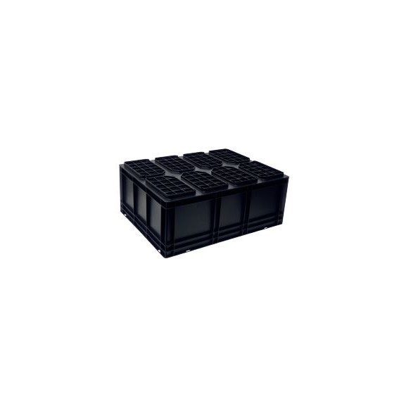 Black conductive stackable box. 5310.S.130