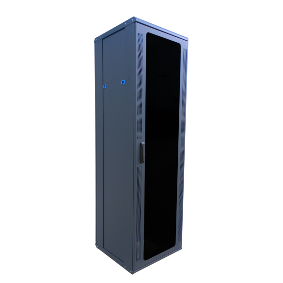 Rack avec porte vitrée avant et arrière perforée