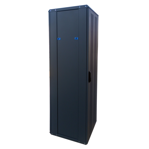 Rack with perforated front and rear glass door