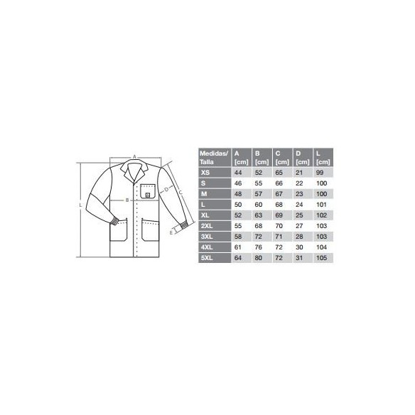 Blouse ESD avec manchette conductrice, 26x5.AM160.Cx