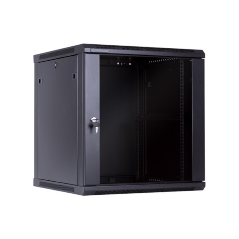 Single body wall rack with glass door