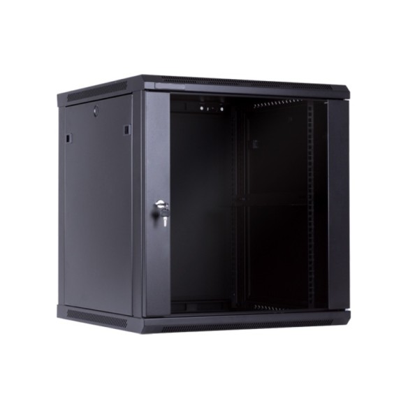 Single body wall rack with glass door