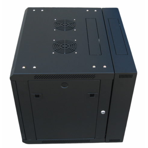 Two-section wall rack with glass door