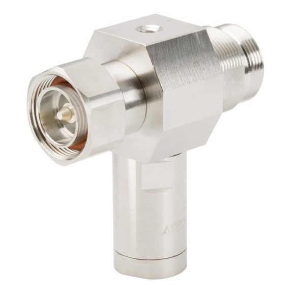 Lambda/4 surge arrester with DC pass-through, DIN-7/16 male/female, APTDC-BDFDM-DB
