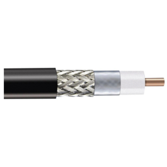 Câble coaxial 50Ohms à faible perte, tresse standard EP600, gaine LSZH noire, résistant aux UV, EP-600-FR