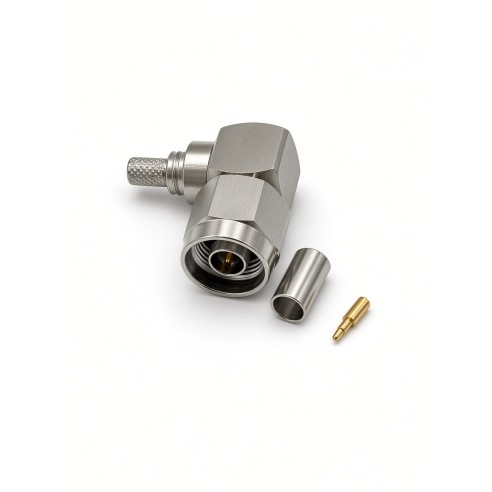 N-type right angle plug connector CNT/LMR/EP-240 crimp, CONNM-90-240