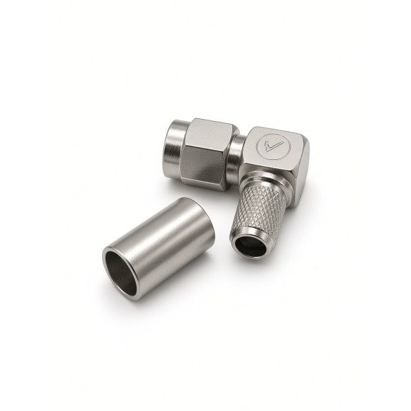 Conector SMA macho acodado para cable CNT/LMR/EP-240, CONSMAM-90-240