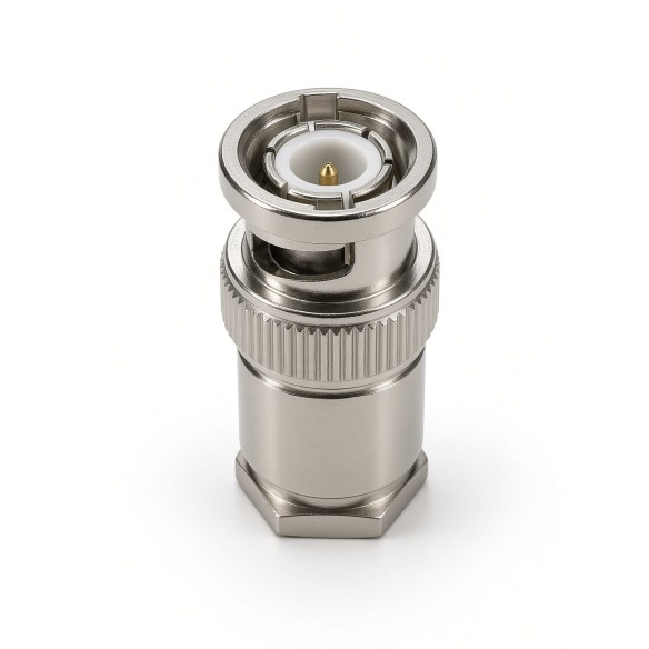 Connecteur BNC mâle pour câble RG58/RG223, type à pince, CONBNCM-R-06CL