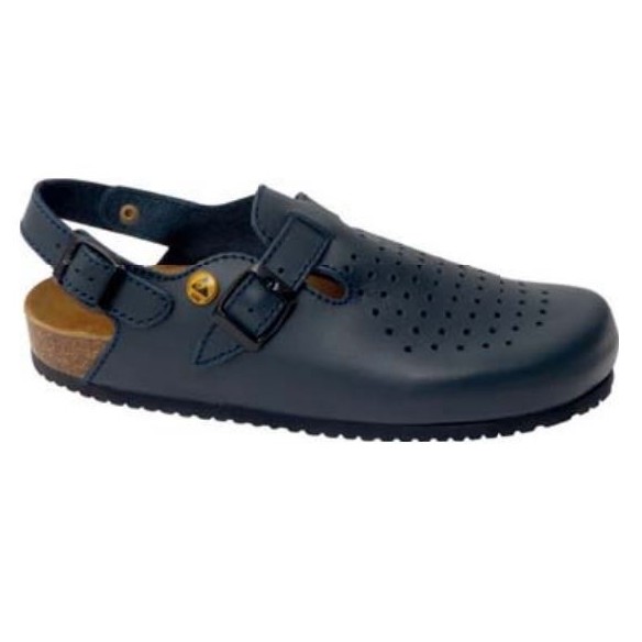 Sabot ESD bleu, avec bride arrière, tailles 35-48.