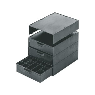 Conductive drawer for components.
