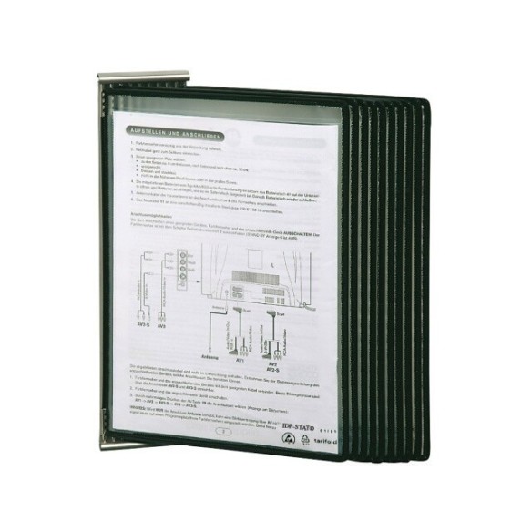 Dissipative document holder with steel frame.