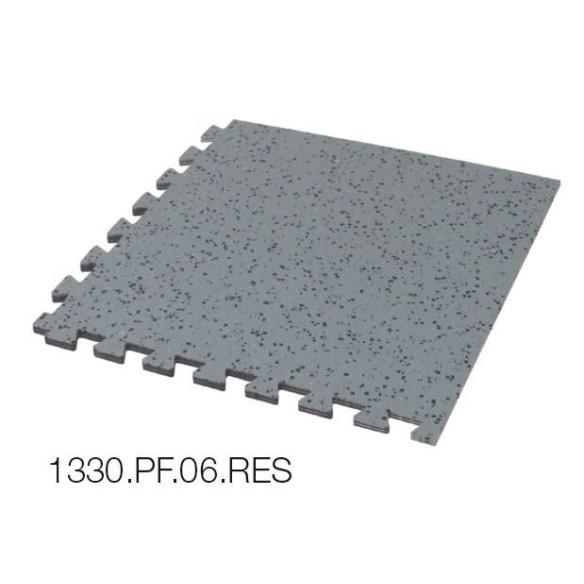 Quarter of 310X310X6mm dissipative floor tile. Gray.