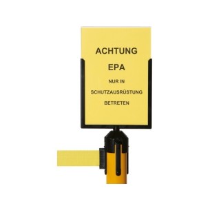 DINA4 document holder for EPA zone signage.