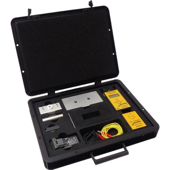 Kit de vérification. Ensemble de mesureur de champ électrostatique, plaque de chargement et test de marche.