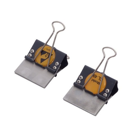 Clamp-probe for resistance measurement in textiles.