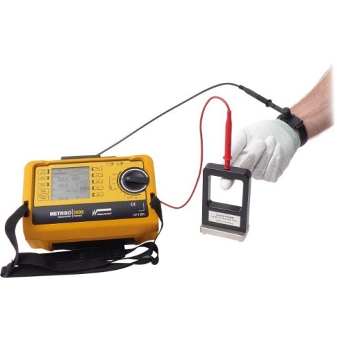 Sonde-électrode pour mesurer les gants ESD.